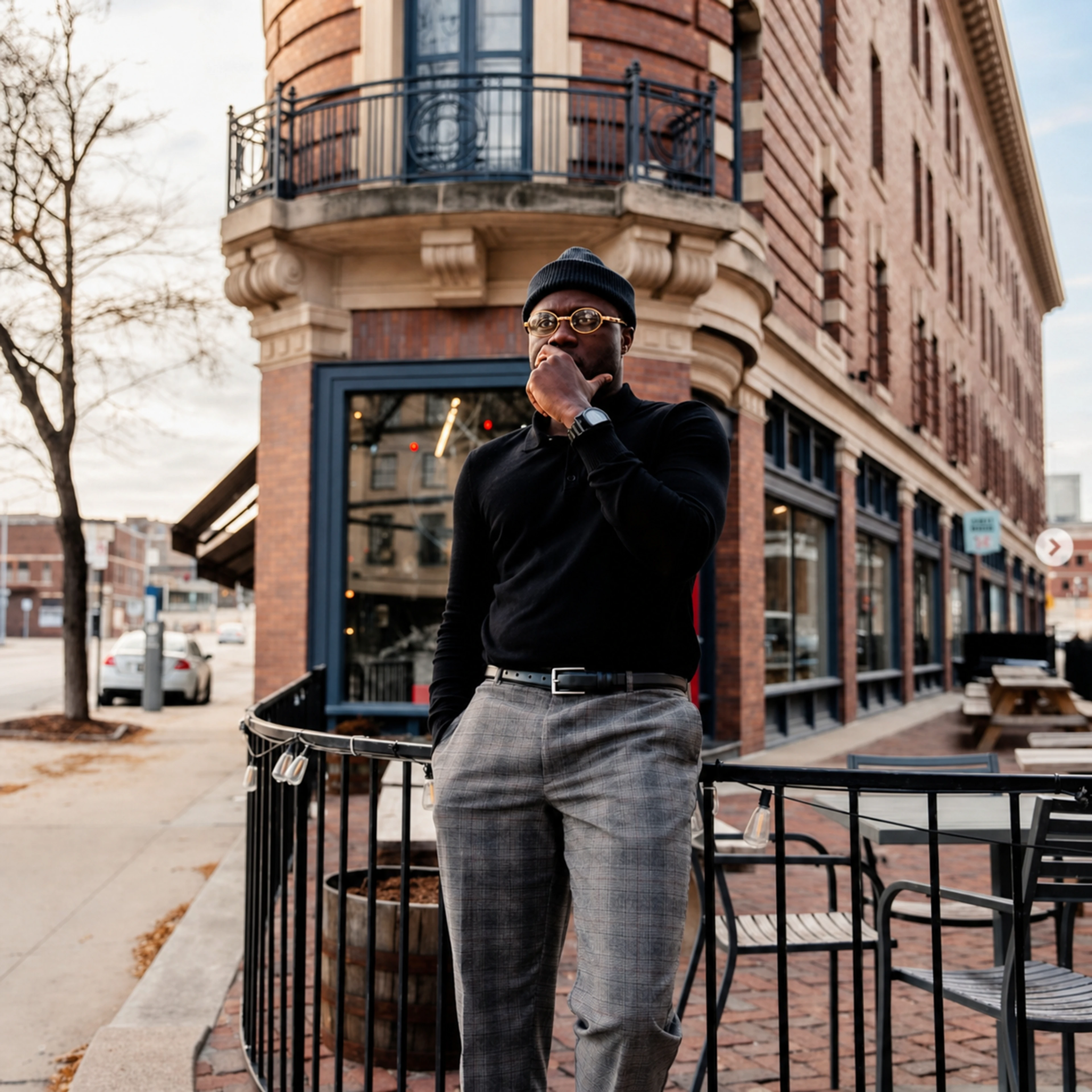DJ Kadero standing outside in downtown Omaha